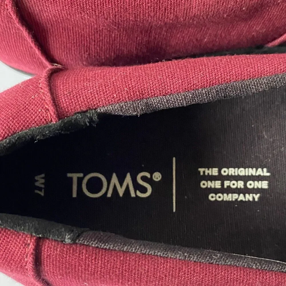 Toms Shoes Women's Size 7 Cabernet Canvas Alpargata Boardwalk NWT 🤩 HOST PICK! - Picture 11 of 14